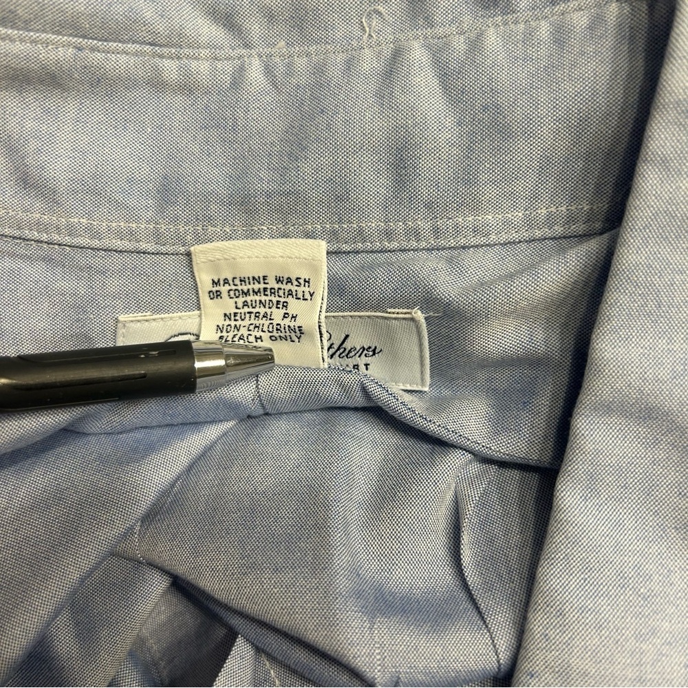 Brooks Brothers Blue Original Polo Shirt, Size 17.5-33, Button Down Collar - Picture 7 of 7